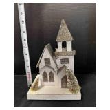 Mica Glitter Cardboard Putz Church, looks newer