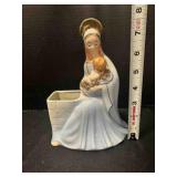 Virgin Mary & Child Planter & Vase by Relpo 8"t