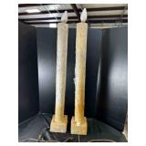 Hand Made Wood Candles Covered w/glitter cotton