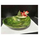 Retro Ash Tray Santa Claus & Tree 60s 70s Ceramic