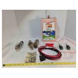 Electric fence charger, radio cable, radio tubes