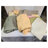 9 large pieces of polyester cloth & bedding