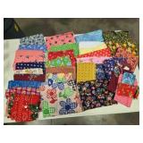 Basket of quilting fabric pieces