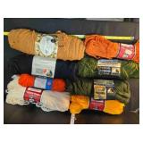 Basket of yarn & patterns, all colors