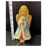 Hard Plastic Blow Mold Angel Tree Topper, has tiny