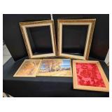 5 Picture frames & 3 pictures