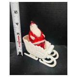 Hard Plastic Rosbro Santa & Sleigh-Santa is shiny