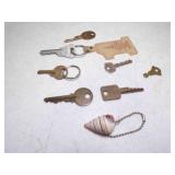 Vintage Keys & 2 Key Chains