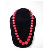 Vintage Chunky Geometric Graduated Red Beaded