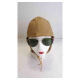 Vintage WWII US Navy M-450 Aviator Flight Helmet