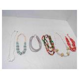 6 Vintage Beaded Necklaces (Broken Clasps)