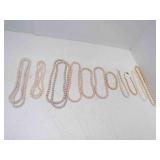 11 Faux Pearl Necklaces Some w/Broken Clasps