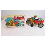 Vintage Winner 93 Friction-Powered Tin Motorcycle