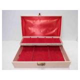1960s Jewelry Box - Red Velvet Satin Lined