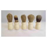 5 NOS Vintage Ivory Badger Bristle Shaving Brushes