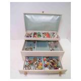 3 Tier Jewelry Box with Several Clip on Earrings &
