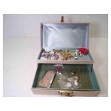 MCM Jewelry Box w/Several Pierced Earrings