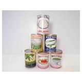 6 EMPTY Canned Goods Vintage Labels on EMPTY