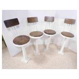 Antique Painted Cast Iron Soda Fountain Bar Stools
