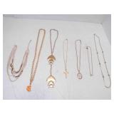 7 Vintage Gold Tone Necklaces