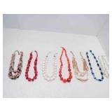 7 Vintage Beaded Necklaces - Some Multi Strand