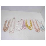 7 Vintage Multi Strand Beaded Necklaces