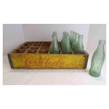 Vintage 24-Pk Coca-Cola Wood Delivery Crate w/ 11
