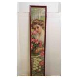 Antique 1909 Pabst Extract Rose Girl Calendar Art