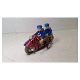 Vintage Friction Police Motorcycle Duo Tin Toy NOS