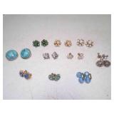 10 Pair Vintage Clip On Earrings