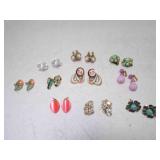 10 Pair Vintage Clip On Earrings
