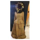 Antique Two-Piece Day Dress on Antique Dress Form