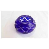 Vintage Bohemian Blue Cut-to-Clear Crystal Votive