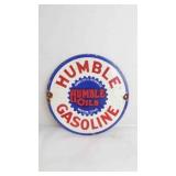 Vintage Humble Gasoline & Oil Advertising Sign