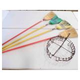 Antique Country Store Metal Hanging Broom Rack &