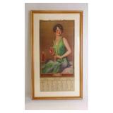 Vintage 1929 July Coca-Cola Calendar-Girl Artwork