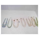 7 Vintage Multi Strand Beaded Necklaces