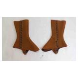 Antique Victorian Brown Suede Button-Up Shoe Spats
