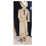 Vintage Mannequin w/ Calico Pioneer Prairie Dress