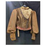 1890s Victorian Brown Day Bodice w/ Gigot Sleeves
