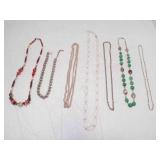 7 Vintage Fashion Jewelry Necklaces 1 w/Broken