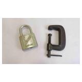 Vintage Slaymaker Rustless Padlock & Sm. C-Clamp