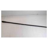 Antique Stacked Leather Walking Stick w/Metal Cap