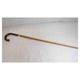 Vintage Bamboo Walking Stick w/ Curved Hook Handle