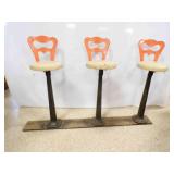 Vintage Soda Fountain Ice Cream Parlor 3-Stools