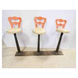 Vintage Soda Fountain Ice Cream Parlor 3-Stools