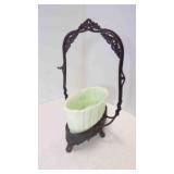 Antique Victorian Uranium Pickle Castor Deep Dish