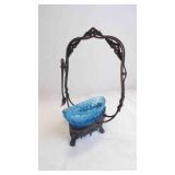 Antique Victorian Aqua Pickle Castor Boat Dish