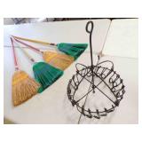 Antique Country Store Metal Hanging Broom Rack &