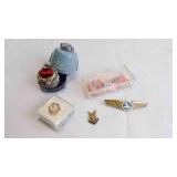 Vintage GE Promo Container, Pins & Aviation Wings